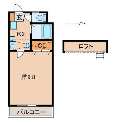 モスビル(1K/3階)の間取り写真