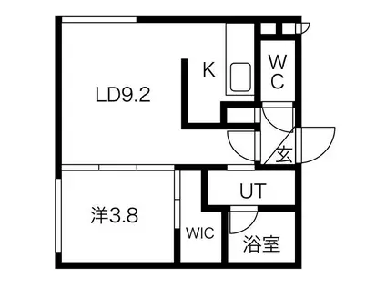 PINE HILLS琴似(1LDK/4階)の間取り写真