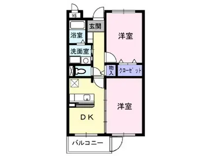 グラン・エトワール(2DK/3階)の間取り写真