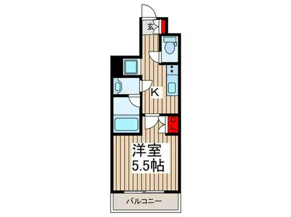 オープンブルーム川口並木(1K/4階)の間取り写真