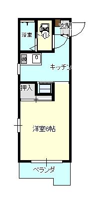 エリヤコーポ(1K/1階)の間取り写真