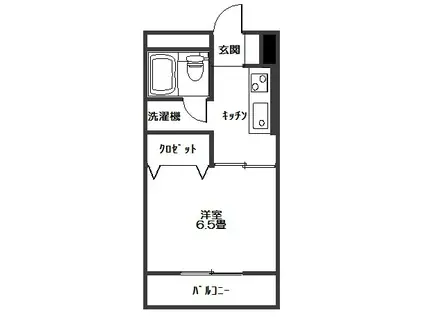 サンライトビル(1K/2階)の間取り写真