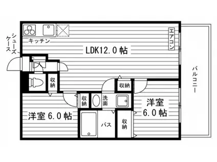ピュアライフ津高(2LDK/2階)の間取り写真