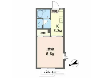 COZY ALLEY B(1K/2階)の間取り写真