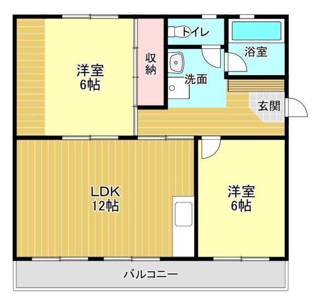 積志ハイツ(2LDK/2階)の間取り写真