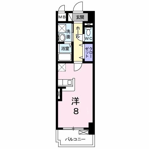 ブライクT27(1K/2階)の間取り写真
