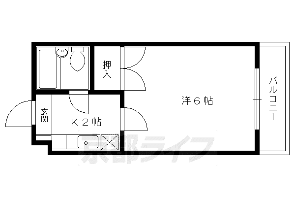グリーンハウス(1K/1階)の間取り写真