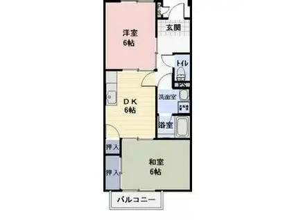 サープラスGREEN(2DK/2階)の間取り写真