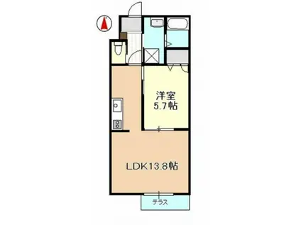 棒屋第四半田ハイツ(1LDK/1階)の間取り写真