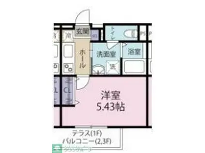 スフィーダみずほ台I(1K/1階)の間取り写真