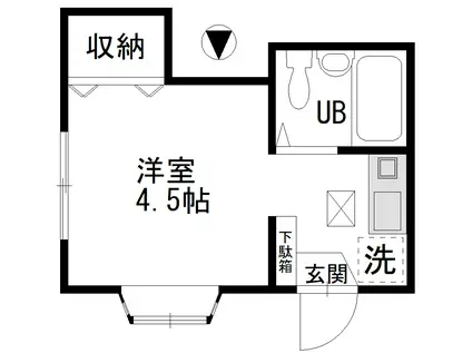 ステージM(ワンルーム/1階)の間取り写真