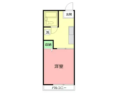 かなでホーム(1K/1階)の間取り写真