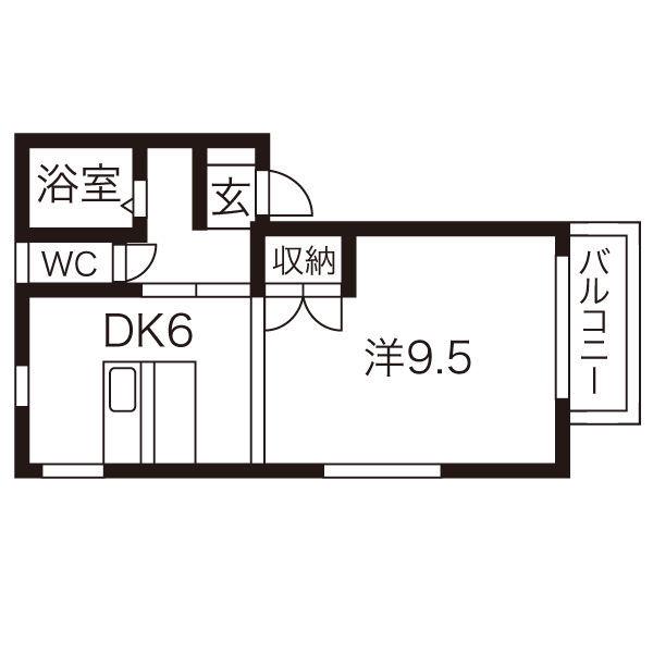 タウンハウスヨシダC棟(1DK/2階)の間取り写真