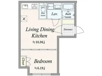 GRAN PASEO芝公園(1LDK/1階)の間取り写真