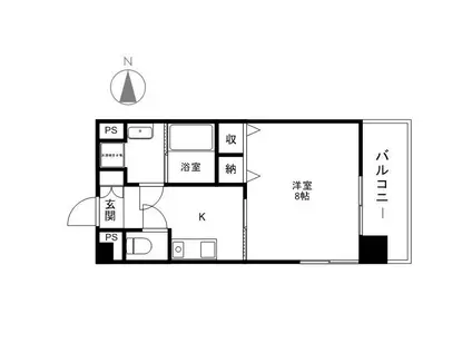 アーバンタワー長野(1K/7階)の間取り写真