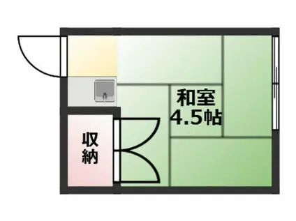 赤羽根荘(ワンルーム/2階)の間取り写真