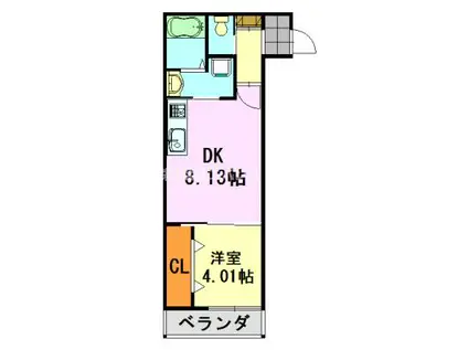 AJ蘇我III(1LDK/2階)の間取り写真