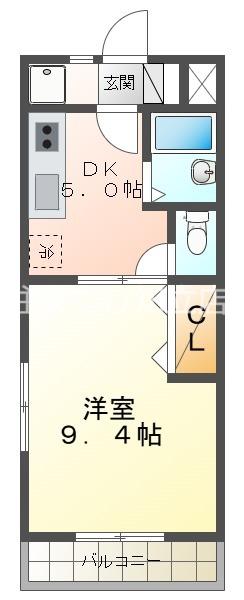 セレッソ21(1DK/2階)の間取り写真