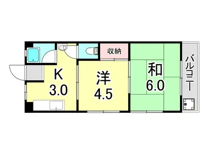 大塚コーポ(2K/3階)の間取り写真