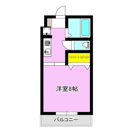 ビューハイツ(1K/2階)の間取り写真