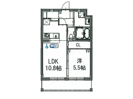 ASAMORI-SO(1LDK/2階)の間取り写真