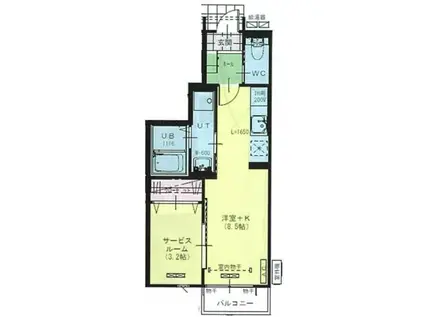 モンステラ(1SK/1階)の間取り写真