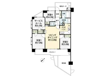 センチュリー生田(3SLDK/1階)の間取り写真