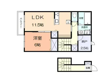 グランルーチェ(1SLDK/2階)の間取り写真