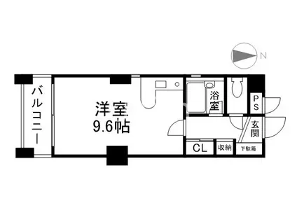 ランブラス西院(1K/2階)の間取り写真