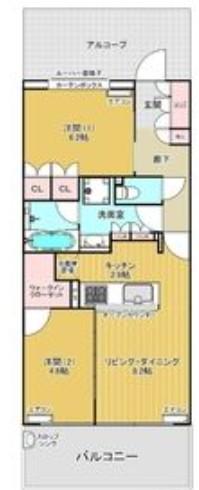 シエリア本郷駅前(2LDK/11階)の間取り写真