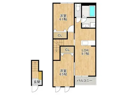 アプリーレ(2LDK/2階)の間取り写真