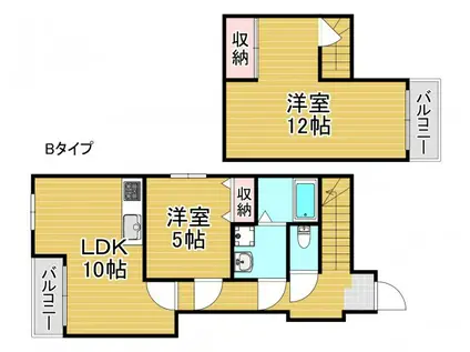 トミー参番館(2DK/5階)の間取り写真