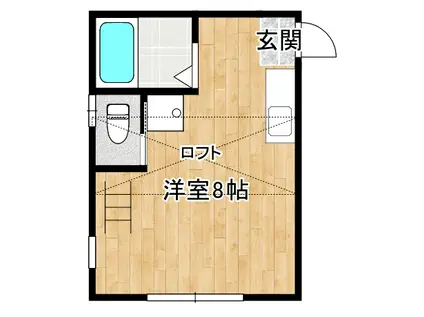 いちごハウスロフト落合(1K/2階)の間取り写真