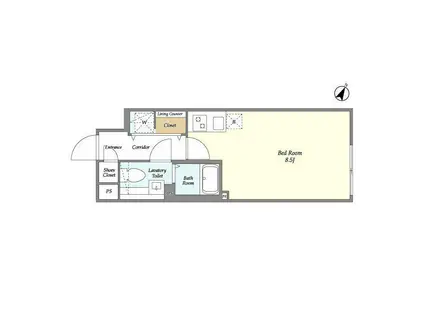 アグレシオ目黒諏訪山(ワンルーム/2階)の間取り写真