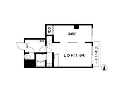 三秀レジデンス(1LDK/3階)の間取り写真