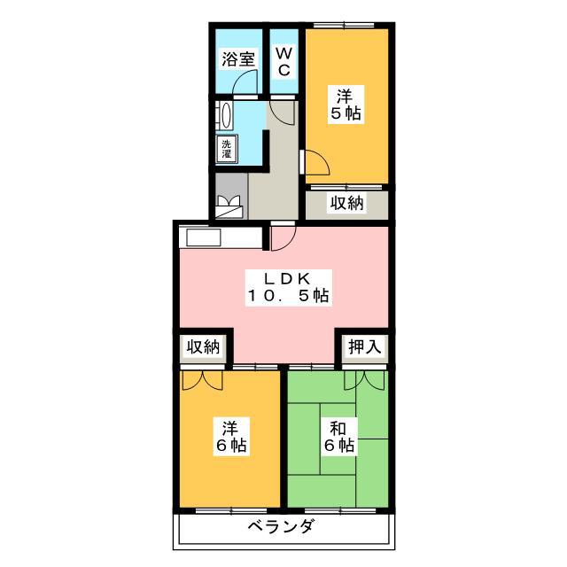 ファミール八王子(3LDK/5階)の間取り写真