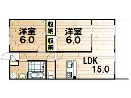 ハーネス(2LDK/2階)の間取り写真