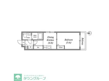 GRANPASEO舎人(1DK/3階)の間取り写真