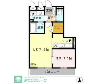 インペリアルN・Y(1LDK/2階)の間取り写真