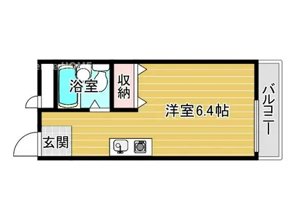 グリシーヌ壱番館(ワンルーム/2階)の間取り写真