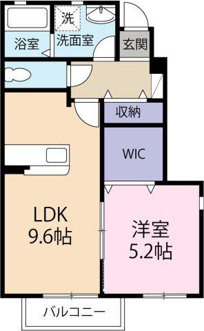 ドエル四季I番館(1LDK/1階)の間取り写真