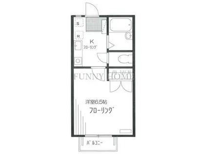 エステートミキ(1K/2階)の間取り写真