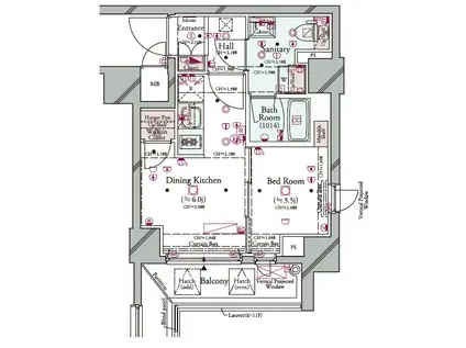 コンシェリア横濱 (1DK/3階)の間取り写真
