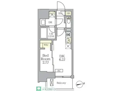 ザ・ライオンズフォーシア文京湯島(1DK/1階)の間取り写真