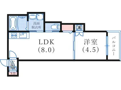 TRE COURT 兵庫I(1LDK/3階)の間取り写真