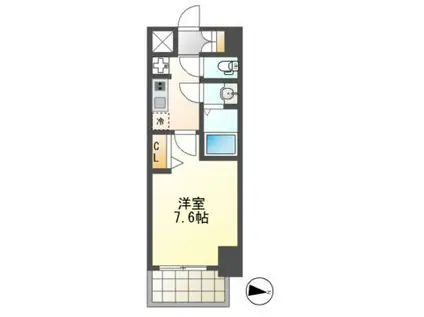 SHOKEN RESIDENCE名古屋(1K/8階)の間取り写真