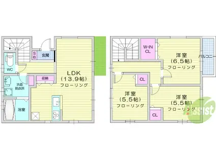 ハレ マノア(3LDK/1階)の間取り写真