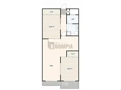 パレ岩戸(2LDK/1階)の間取り写真