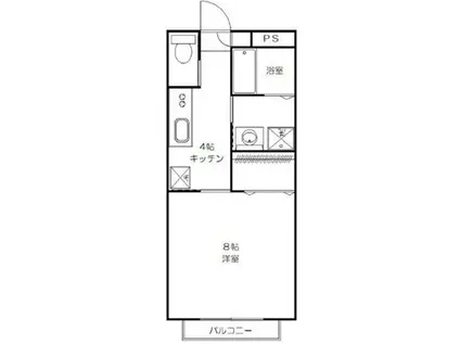 グレイスコートまほろば(1K/1階)の間取り写真