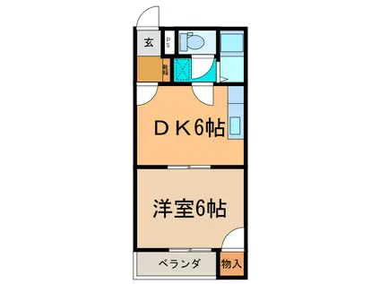 コーポラス魁B(1DK/4階)の間取り写真